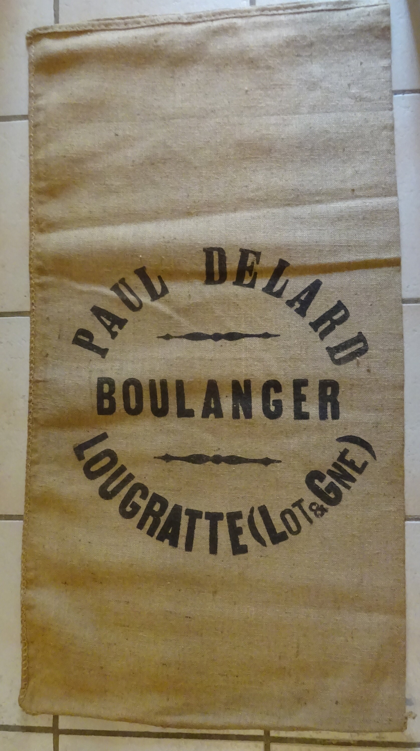 Français Sac de Baguette Vintage Hessian ou en Toile Jute