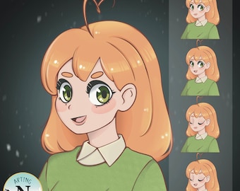 Blonde Girl in Green - Premade Pngtuber Streaming - Veadotube - Discord - Voice Reactive model