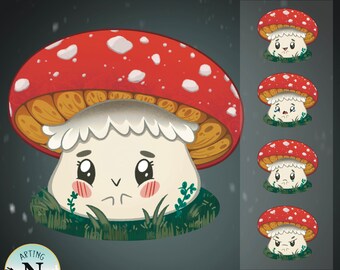 Red Mushroom PNGtuber Model - Veadotube Mini and Discord Stream Avatar for Streamers