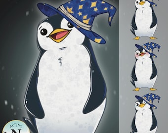 Pngtuber Penguin Wizard Model for Discord, Twitch, YouTube, Streaming, TWO MODELS!!
