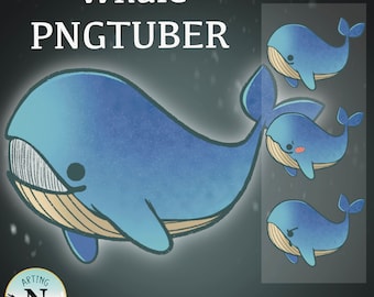 PNGtuber Whale Model - Veadotube Mini and OBS Streamlabs Avatar for Streaming to Twitch, Youtube, Discord, and More.