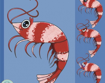 Pngtuber Shrimp Model for Discord, Twitch, YouTube, Streaming, chat