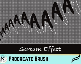 Procreate Scream Effect Brush, Comic and Manga Typography, Digital Download