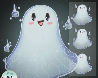 Ghost PNGTuber Model – Cute expressive Avatar overlay – Veadotube Mini + Discord Streaming PNG – Digital Download for Streamers