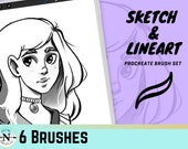 Procreate Sketching and Line art Brushes set - Digital art and creative line art