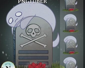 PNGtuber Graveyard Ghost Model - Veadotube Mini and Discord Stream Avatar for Streamers