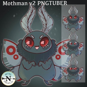 Pngtuber Mothman v2 Model for Discord, Twitch, YouTube, Streaming