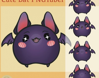 Cute Bat PNGtuber - Veadotube Mini and Discord Stream Avatar for Streamers