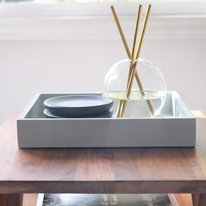 10&quot;x10&quot; Small Wood Tray Organizer, Perfect for End Table, Entry Table, Coffee Table, Bathroom Vanity, Office Desk, Etc