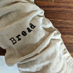 Fast Ship! Artisan 100% Linen Bread Bag Set - Boule Size or Baguette Size, Bread Baking Gift, Farmhouse Bread Bag Set