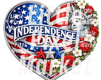 Heart usa independence day PNG