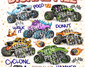 Monster Trucks PNG  (Digital Download)