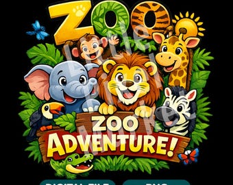 Safari Animals Digital Download | Zoo PNG Clipart | Printable Art for T-Shirts & Crafts