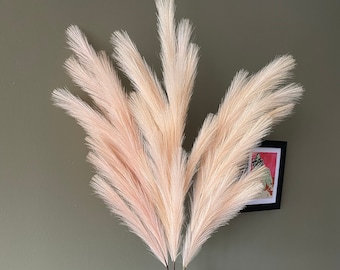 Large Faux Pampas Grass Artificial - Tangerine Rose- Limited Edition