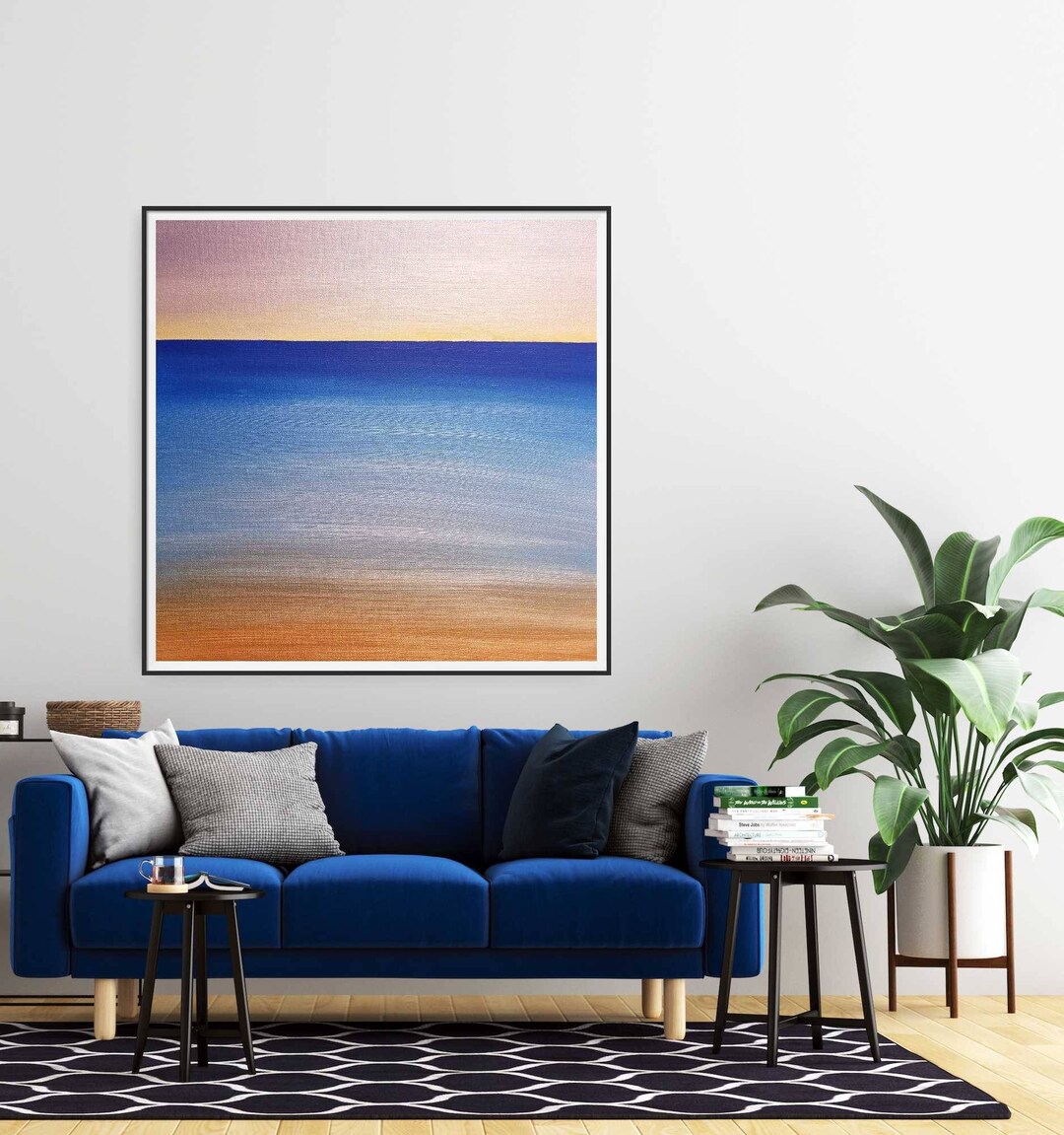 Large Modern Ocean Art the Calm Amaka Modern Art Etsy
