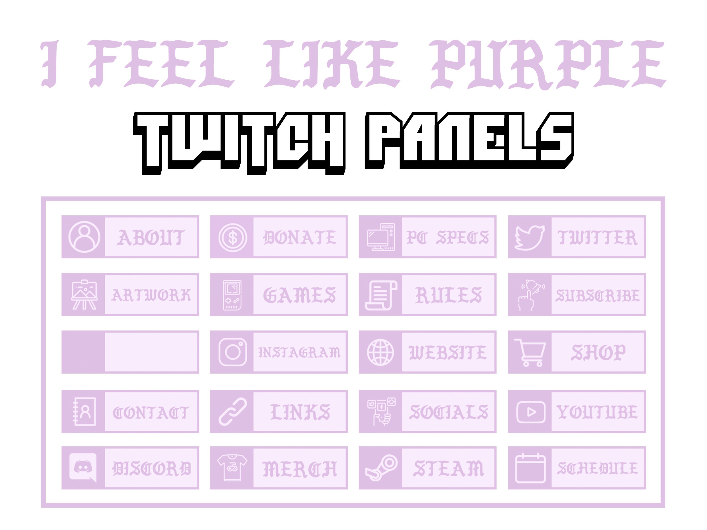 I Feel Like Purple Pastel Twitch Panels With Icons Etsy I Feel Like Purple Pastel Twitch Panels With Icons Etsy