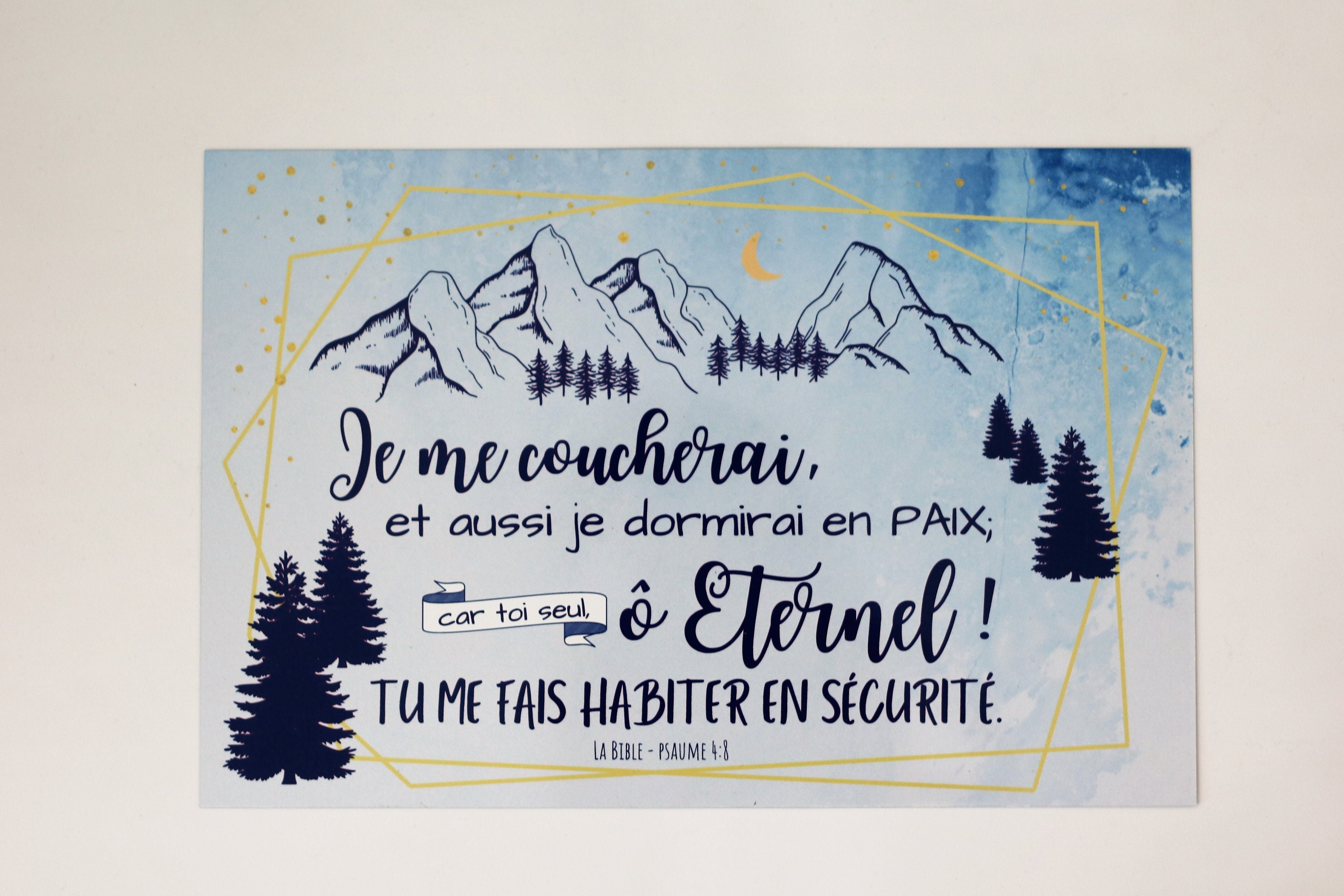 Tableau A4 Métal avec Psaume