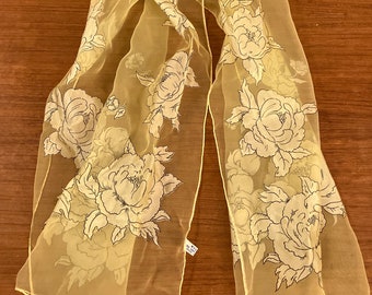 60s floral sheer scarf made in Italy