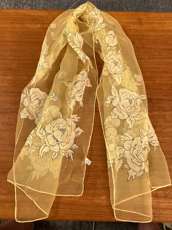 60s floral sheer scarf made in Italy