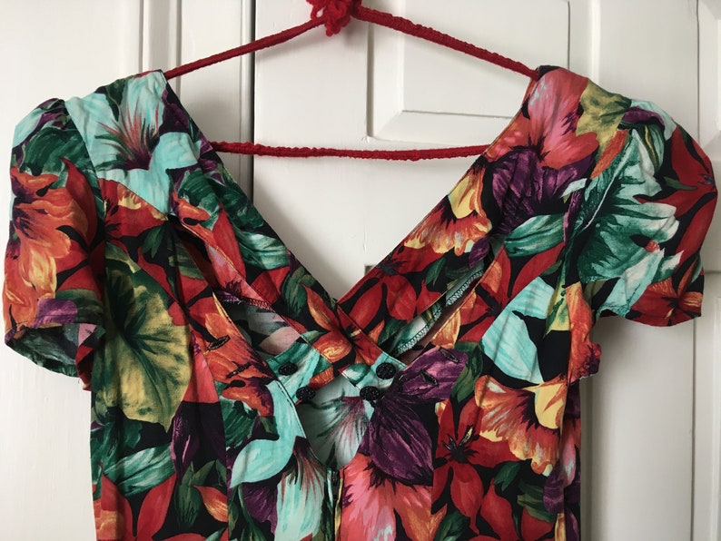 80s tropical mini dress
