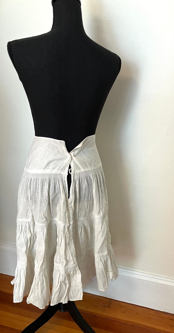 Antique petticoat white tiered handmade - image 2