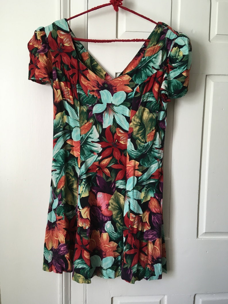 80s tropical mini dress