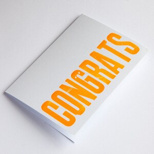 CONGRATS, Handgemachte Letterpress Grußkarte, Well Done, You Did It, Herzlichen Glückwunsch