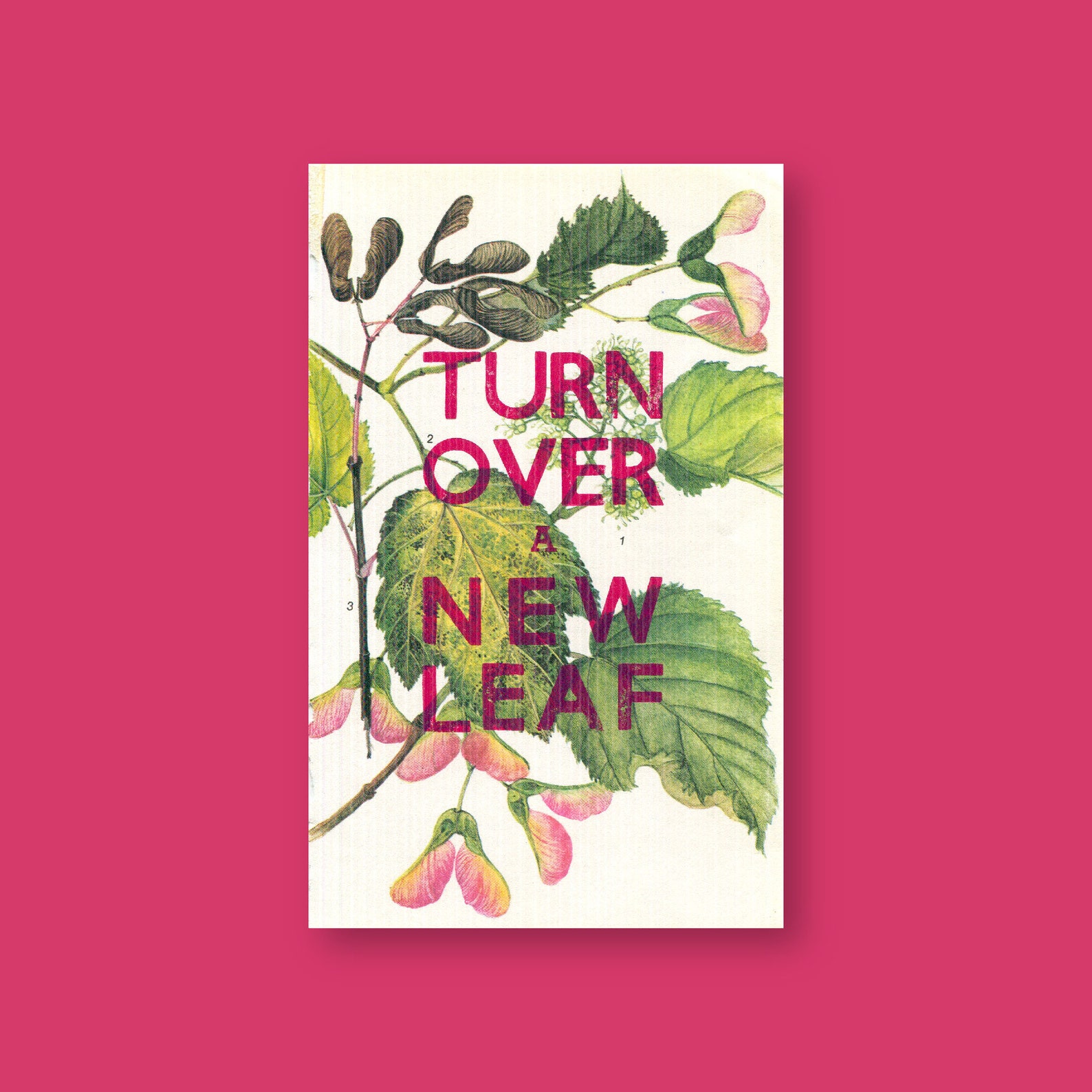 Turn Over a New Leaf Poster, Inspirational Letterpress Print Poster