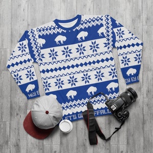 Let&#39;s Go Buffalo Christmas Sweatshirt - Blue