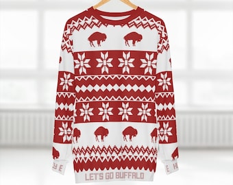 Let's Go Buffalo Christmas Sweatshirt - Red