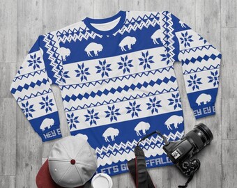 Let's Go Buffalo Christmas Sweatshirt - Blue
