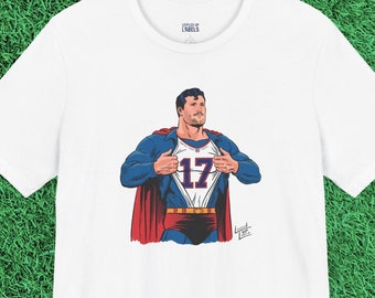 ビルズ スーパーファン Tシャツ：ジョシュ・アレンのスーパーヒーローギフト