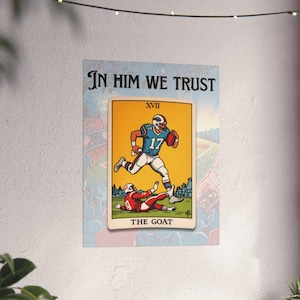 In Him We Trust Tarot Vertikales Poster / Buffalo Football Dekor / Bills Mafia Zuhause