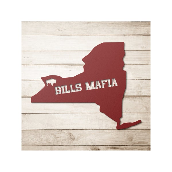 Bills Mafia New York Metal Sign / Buffalo Football Home Decor / Bills Fan Man Cave