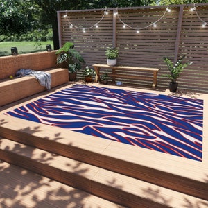 Outdoor Rug - Zebraz / Buffalo Football Decor / Gift for Bills Mafia