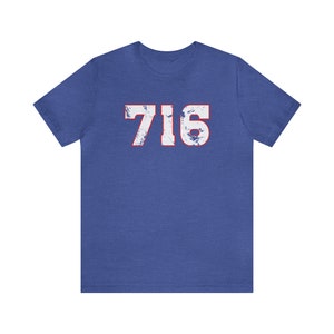 Buffalo 716 Spirited History T-Shirt / Buffalo Football Shirt / Western New York Tee Heather True Royal