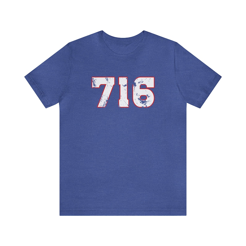 Buffalo 716 Spirited History T-Shirt / Buffalo Football Shirt / Western New York Tee Heather True Royal