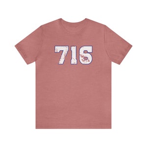 Buffalo 716 Spirited History T-Shirt / Buffalo Football Shirt / Western New York Tee Heather Mauve