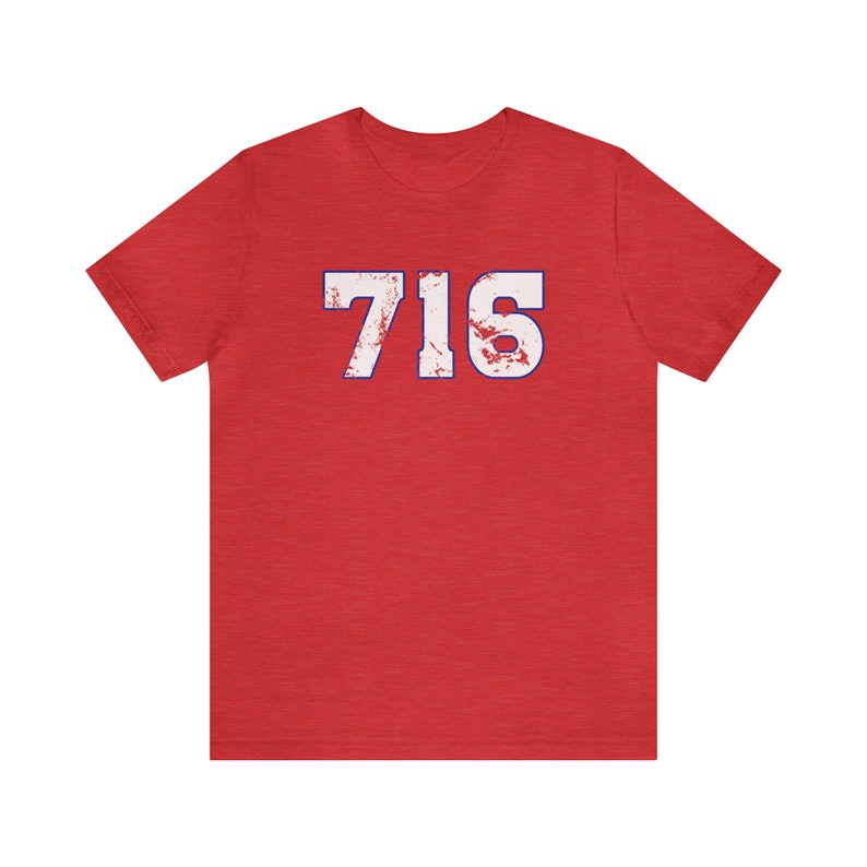 Buffalo 716 Spirited History T-Shirt / Buffalo Football Shirt / Western New York Tee Heather Red
