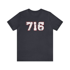 Buffalo 716 Spirited History T-Shirt / Buffalo Football Shirt / Western New York Tee Heather Navy