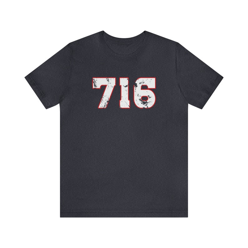 Buffalo 716 Spirited History T-Shirt / Buffalo Football Shirt / Western New York Tee Heather Navy