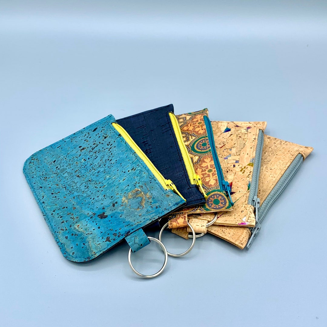 Coin Purse / Zipper Pouch From 100 Cork Fabric Personalisable Etsy