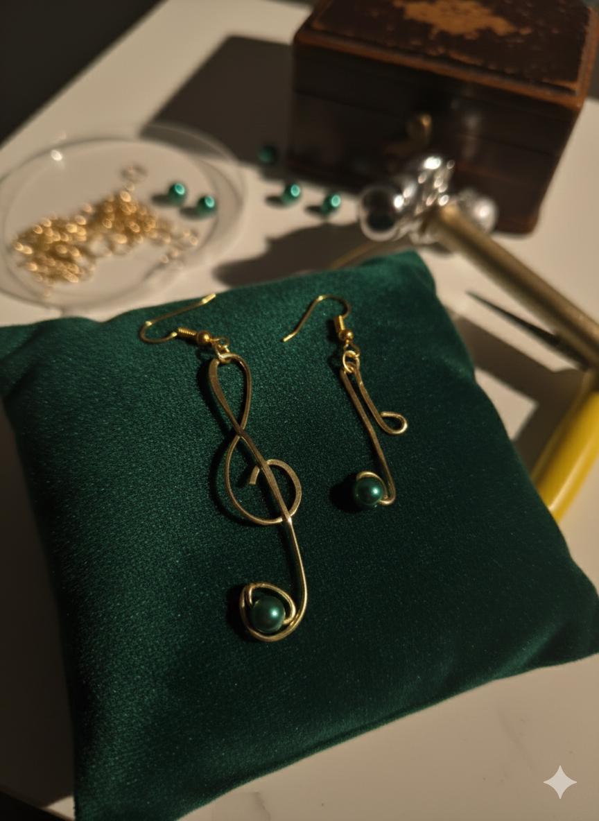 Orecchini con nota musicale e chiave di violino, regalo per gli amanti della musica in argento e placcato oro o argento sterling - Italia
