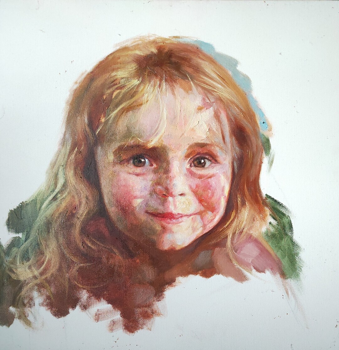 Custom Painting Girl Portrait Original Art Made to Order Artwork