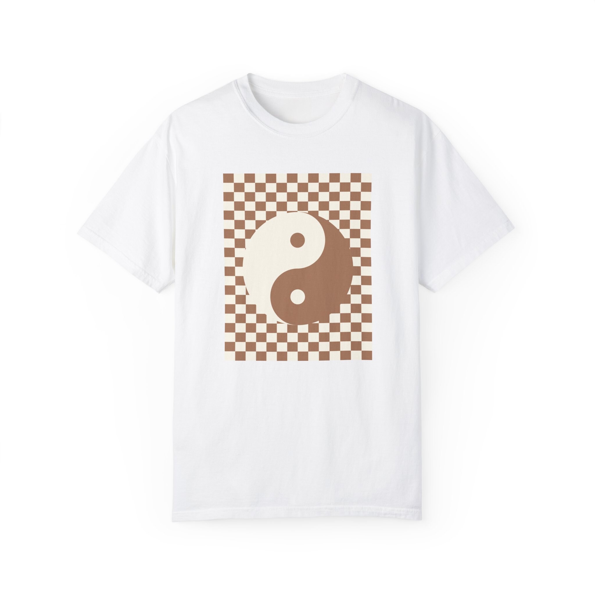 Yin Yang Checkered T Shirt Boho Neutral - Etsy