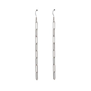 Sterling silver paperclip earrings. Long but light.