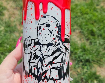 Friday the 13th Tumbler Jason Tumblers horror movie blood splatter