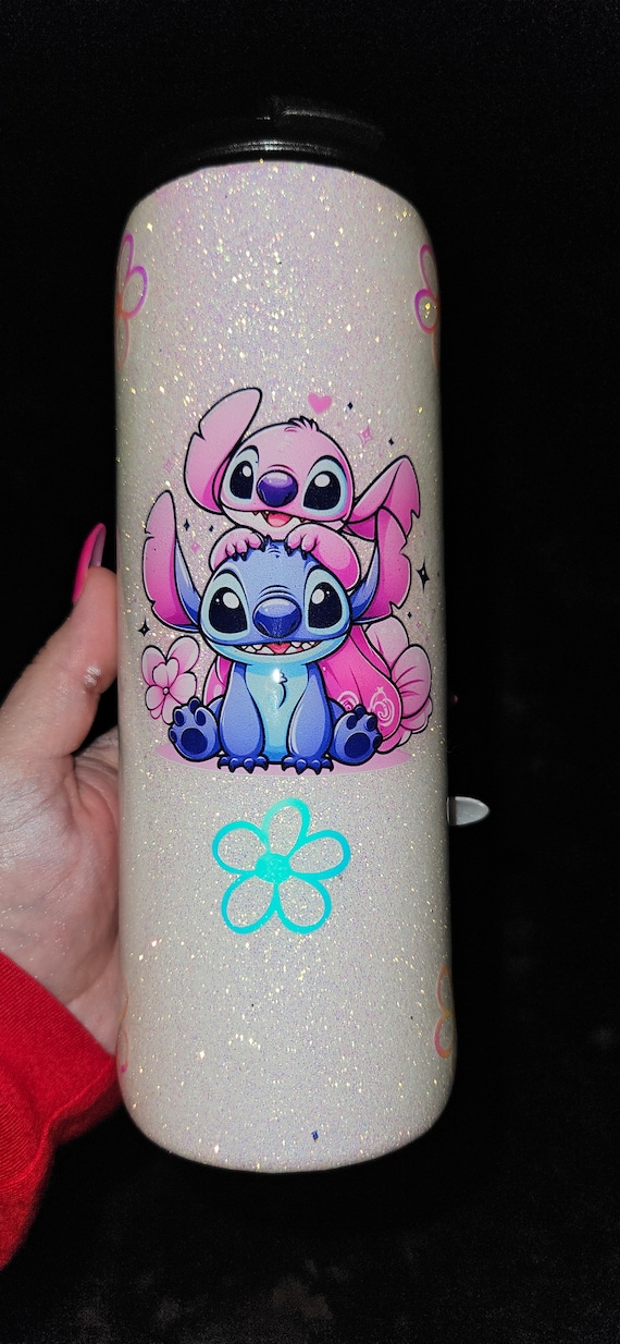 18oz UV color changing and Glow in the dark stitch tumbler angel tumblers