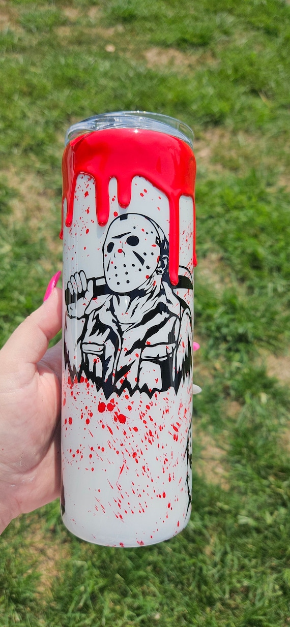 Friday the 13th Tumbler Jason Tumblers horror movie blood splatter