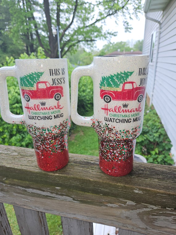 Christmas movie watching mug Hallmark tumbler